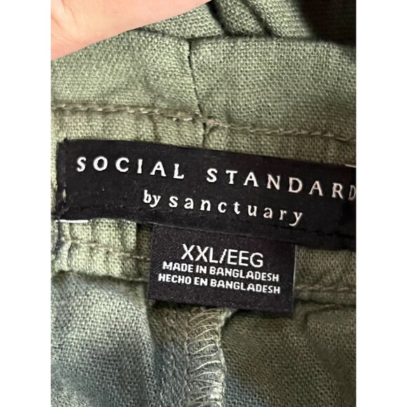 Sanctuary Solstice Pant Deep Lichen Green Women's Size XXL Linen NWT - Picture 9 of 15